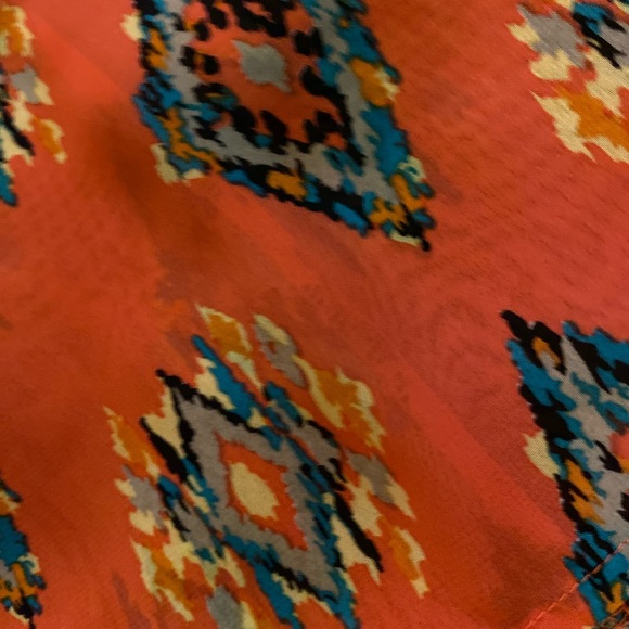 ANNABELLE USA Ladies sheer tank top, orange with Navajo print size S - Picture 3 of 5